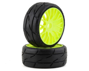 GRP GT - TO3 Revo Belted Pre-Mounted 1/8 Buggy Tires (Yellow) (2) (XB1) w/FLEX Wheel GRPGTY03-XB1