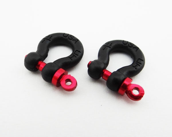 Hot Racing 1/10 Scale Aluminum Black Tow Shackle D-Rings (2pcs) HRAACC808X01