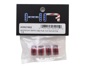 Hot Racing Arrma 1/8 Aluminum Delrin Cap Hub Nut (Red) HRAAON21N02