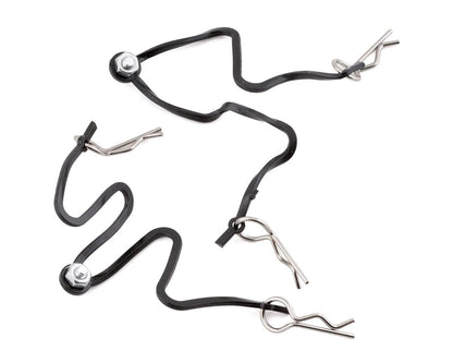 Hot Racing Body Clips w/Fastened Rubber Leash (Silver) HRABWP123B08
