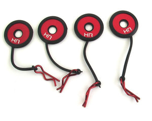 Body Clips with Rubber Leash and Body Washer (Red)