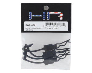 Hot Racing 1/8 Body Clip Retainers (Black) (4) HRABWP39E01