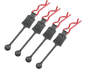 Hot Racing Body Clip Retainers, for 1/8th Scale, Red (4pcs) HRABWP39E02