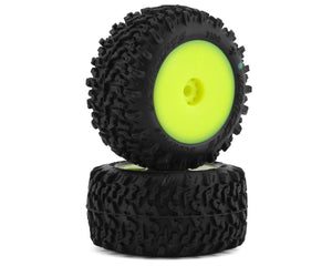 JConcepts  Mini-B/Mini-T 2.0 Scorpios Pre-Mounted Rear Tires (Yellow) (2) (Green) JCO3100-2221