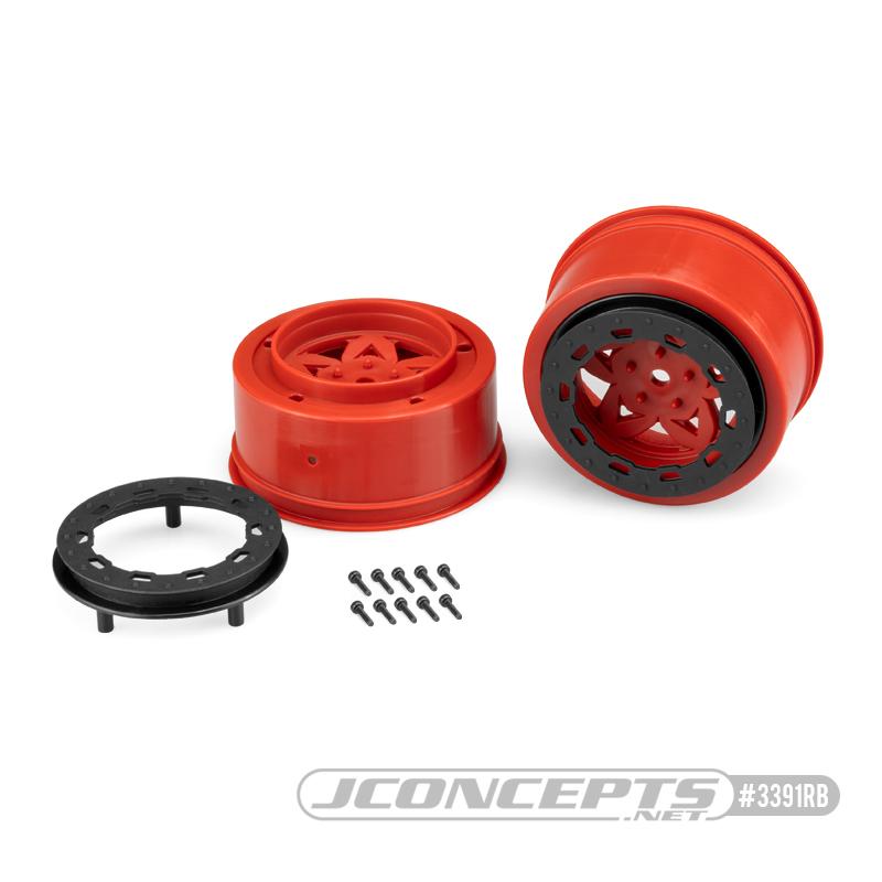 Tremor, Slash Rear, Slash 4x4 F&R Wheel - Red Wheel / Black