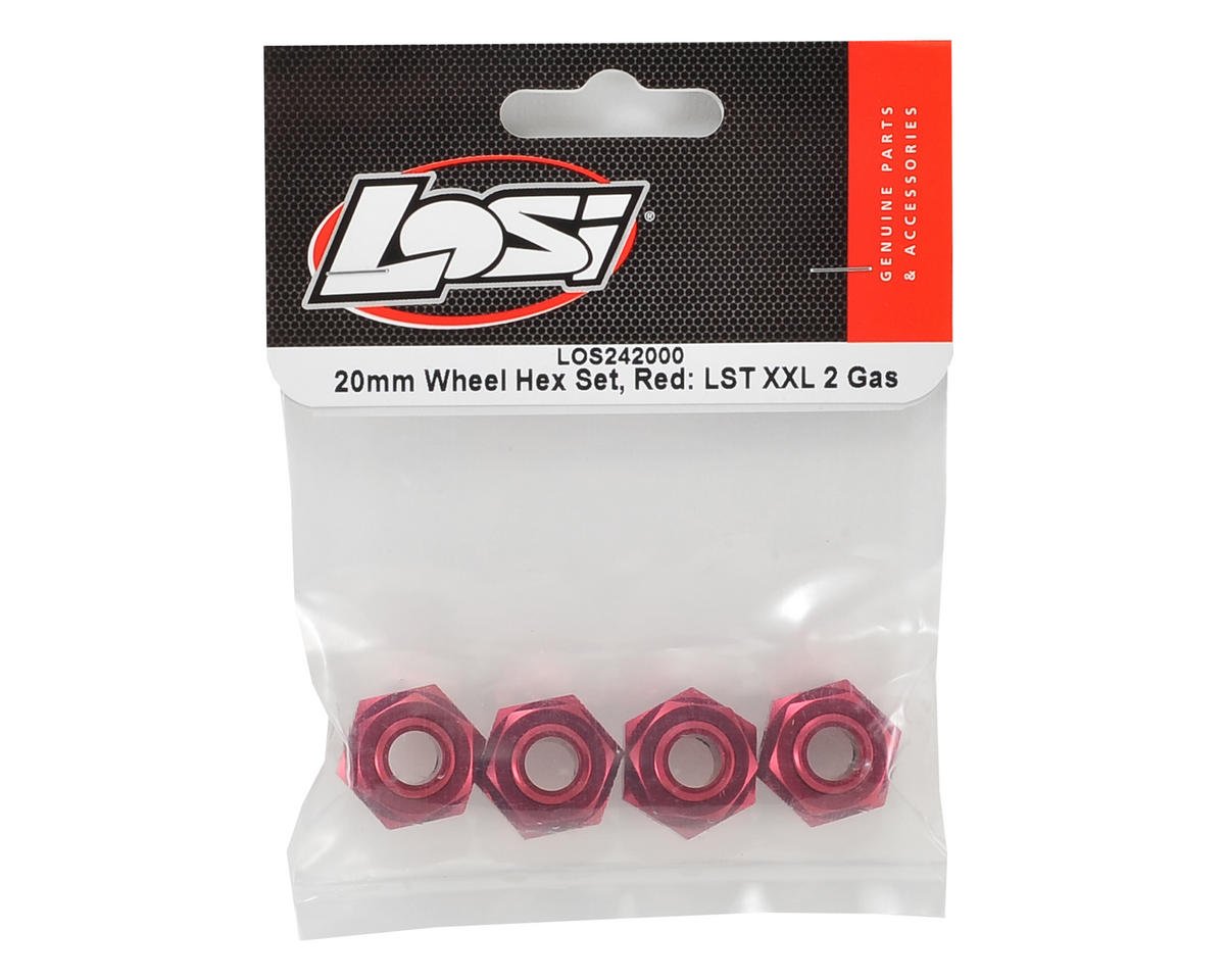 Losi 20mm Wheel Hex Set (Red) (4) LOS242000