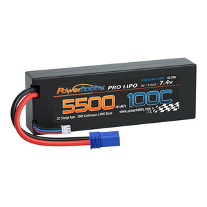 Powerhobby 2S 7.4V 5500MAH 100C Lipo Battery w EC5 Plug PHB2S5500MAH100CEC5