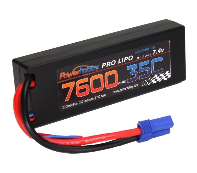 Powerhobby 7600mAh 7.4V 2S 35C LiPo Battery with Hardwired EC5 Connector PHB2S760035CEC5HCS