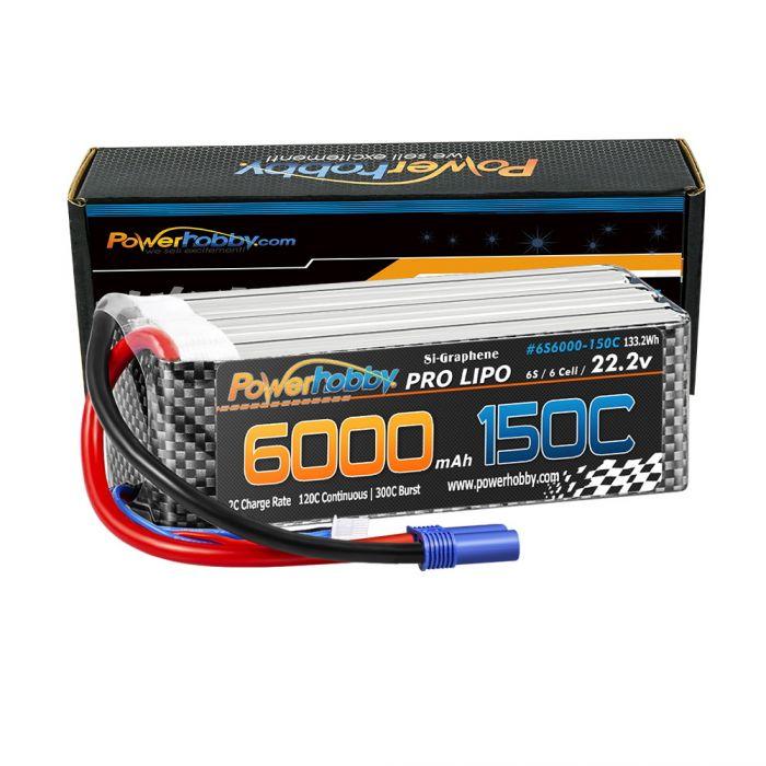 XTREME 6S 22.2V 6000mAh 150C/300C LiPo Battery with EC5 Plug