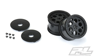 1/10 Showtime Rear 2.2" 12mm Sprint Car Wheels (2) Black