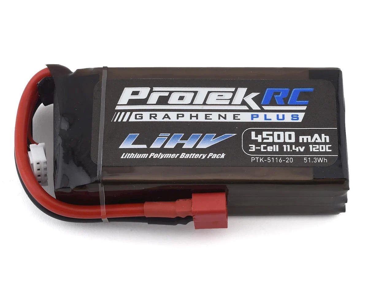 Protek R/C PTK511620 3S 120C Low IR Si-Graphene + HV Shorty LiPo Battery, 4500