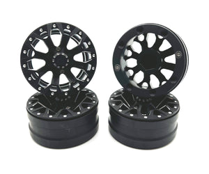 1.9" Aluminum Beadlock Rims (4pcs) Y Pattern, Black