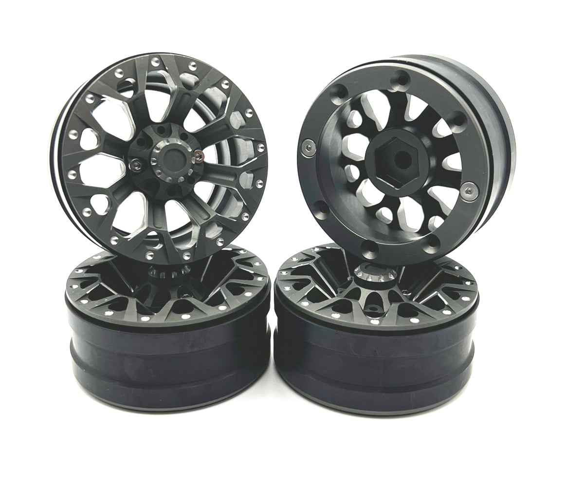 1.9" Aluminum Beadlock Rims (4pcs) Y Pattern, Titanium