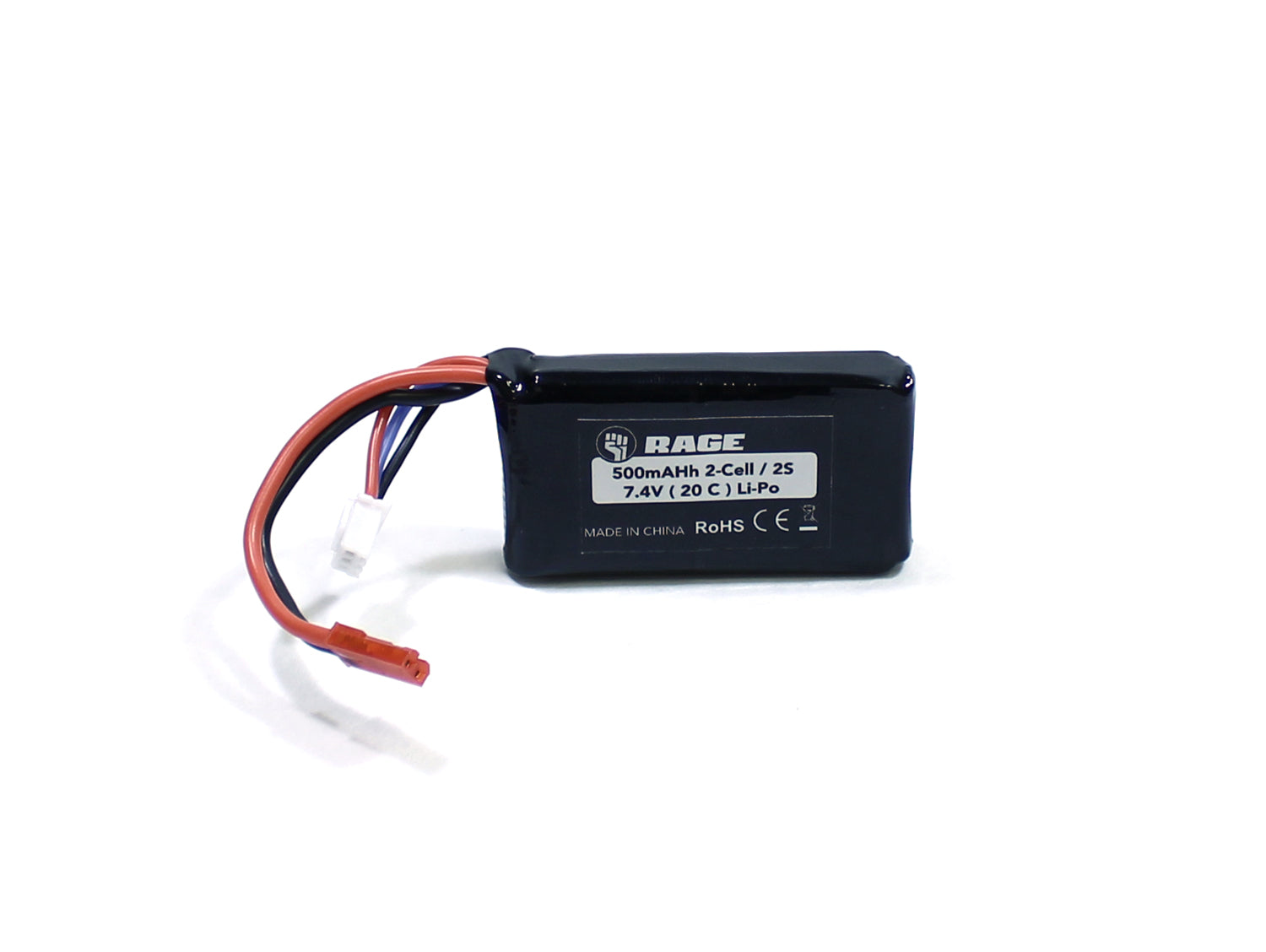 Rage RC A1152 7.4V 2S 500mAh Lipo Battery w JST: Super Cub 750 RGRA1152