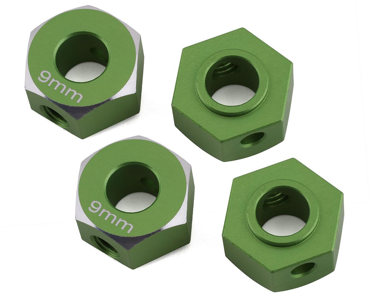 Samix SCX-6 Aluminum Hex Adapter (Green) (4) (9mm) SAMSCX6-6063-9-GN