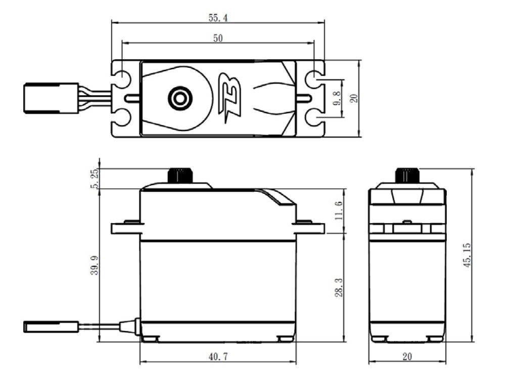 Savox Metal Gear .23/167 oz-in @6V Standard Size Budget Analog Servo SAVB12KG