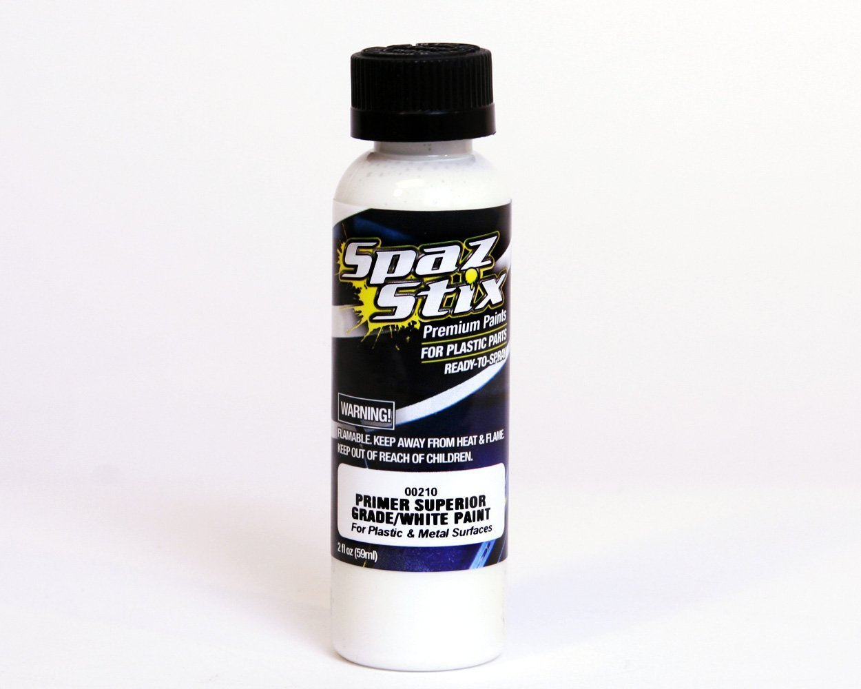 Spaz Stix SZX00210 HIGH QUALITY SANDABLE PRIMER / WHITE AIRBRUSH PAINT 2OZ