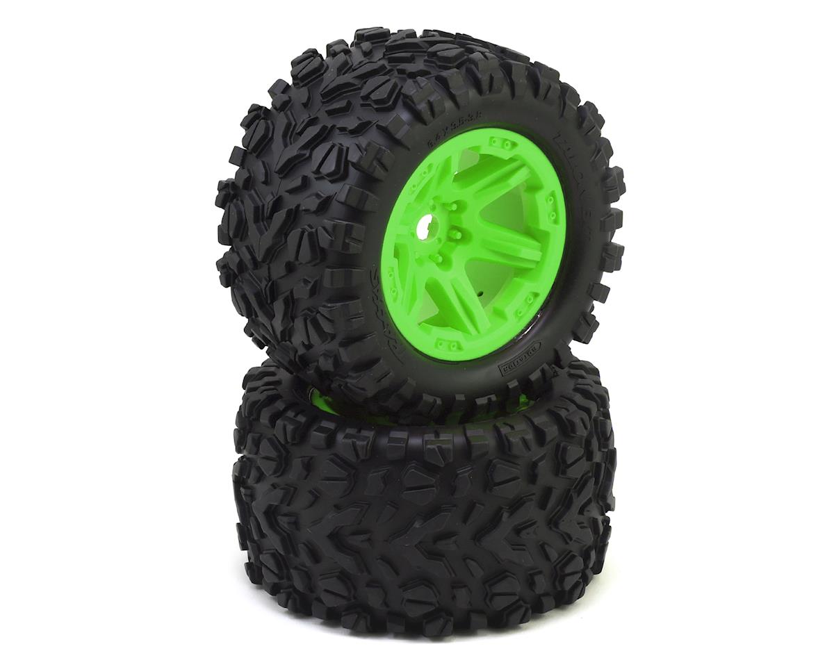 Talon EXT Tires 3.8" Pre-Mounted Monster Truck Tires (2) (Green) (17mm Splined Hex)