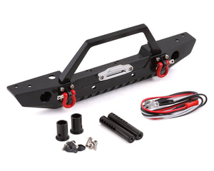 Yeah Racing Traxxas TRX-4/Axial SCX10 II Aluminum Front Bumper w/LEDs (Black) YEA-TRX4-092