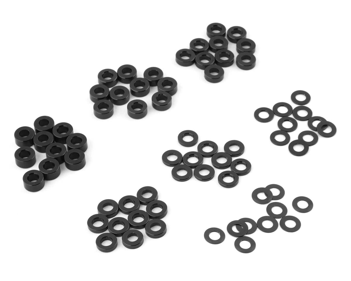 Yeah Racing 3x0.25/0.5/1.5/2/2.5/3mm Flat Washer Set (Black) (70) YEA-YA-0390BK