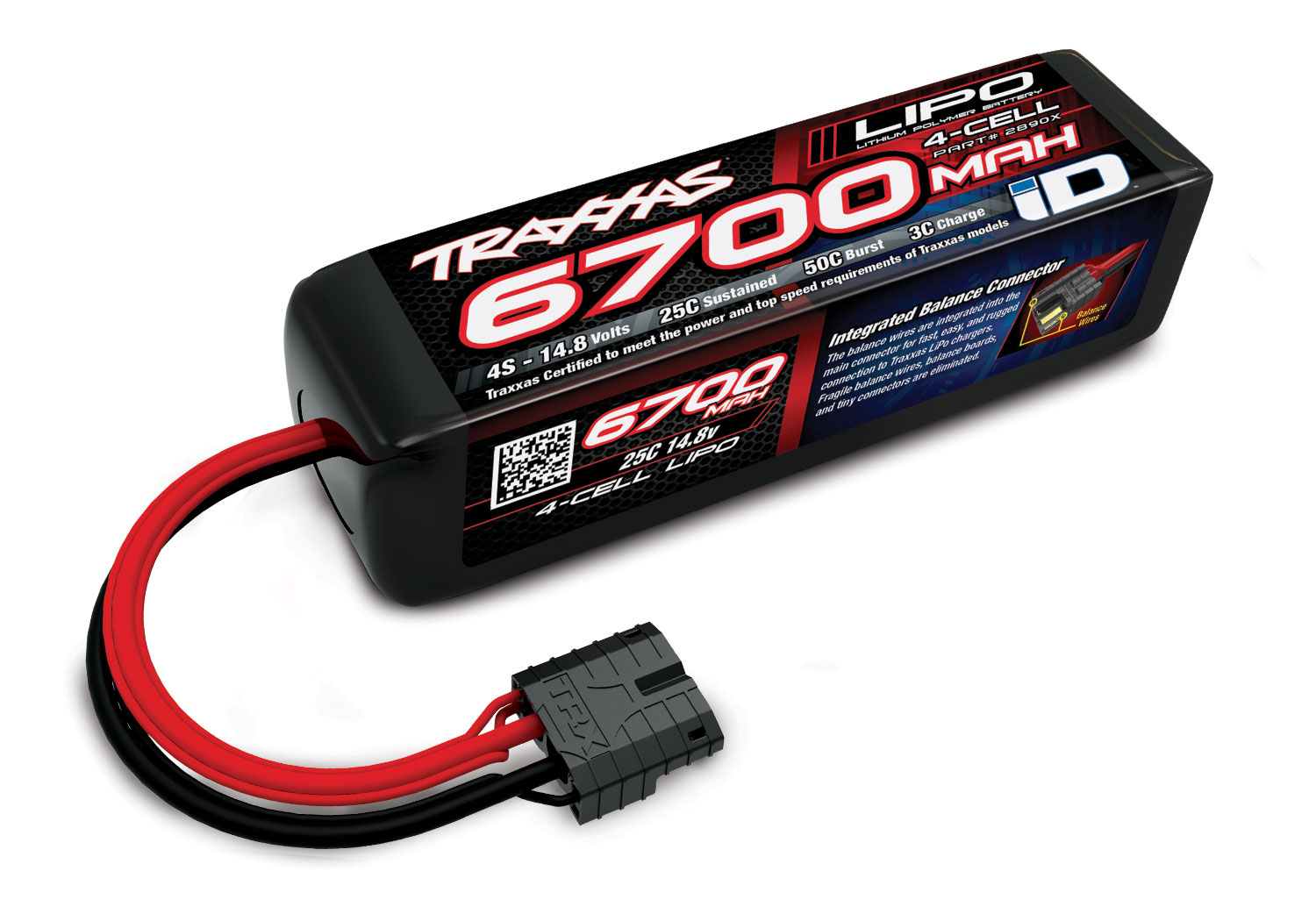 4S "Power Cell" 25C LiPo Battery w/iD Traxxas Connector (14.8V/6700mAh) (2 Required)