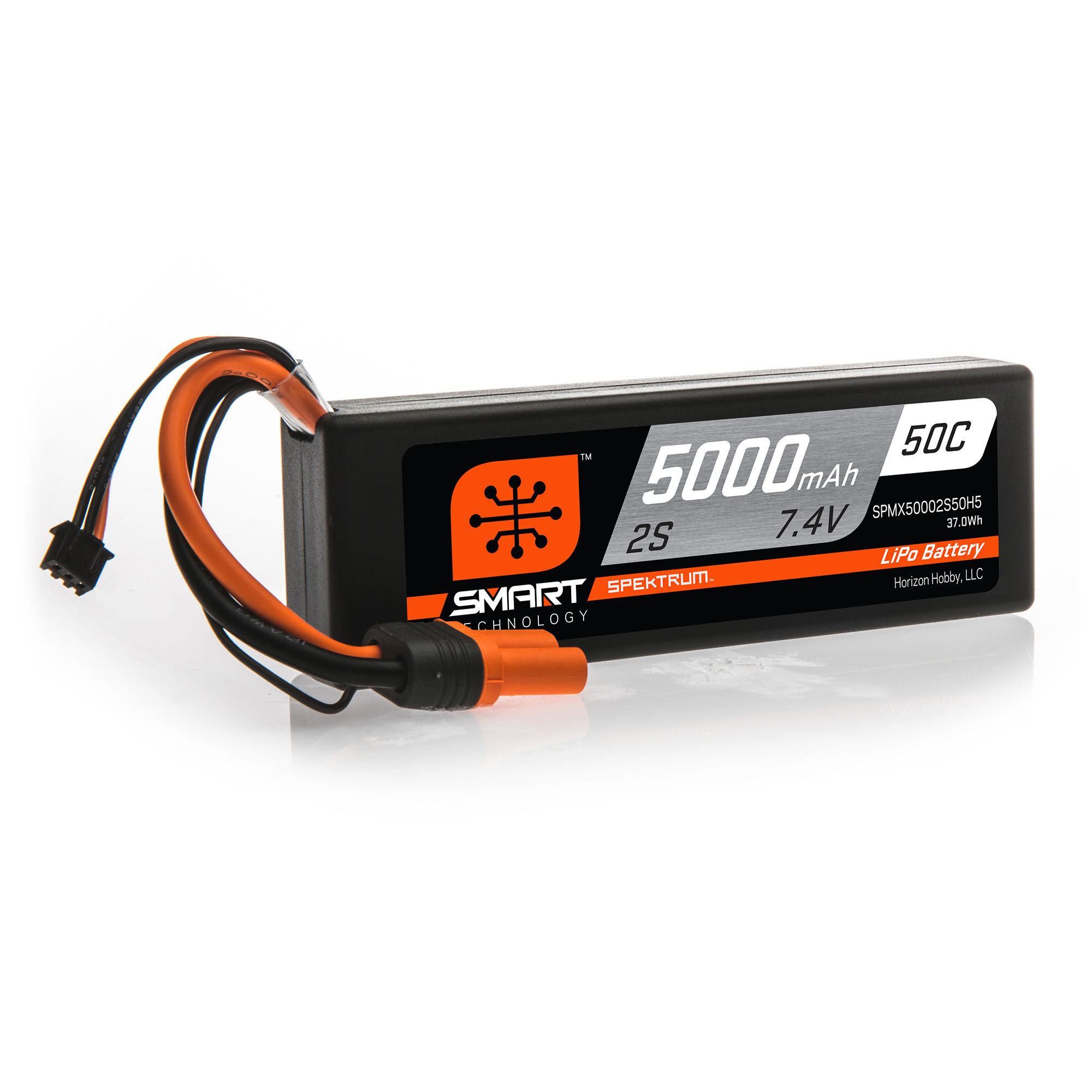 7.4V 5000mAh 2S 50C Smart Hardcase LiPo Battery: IC5 (2 Required)