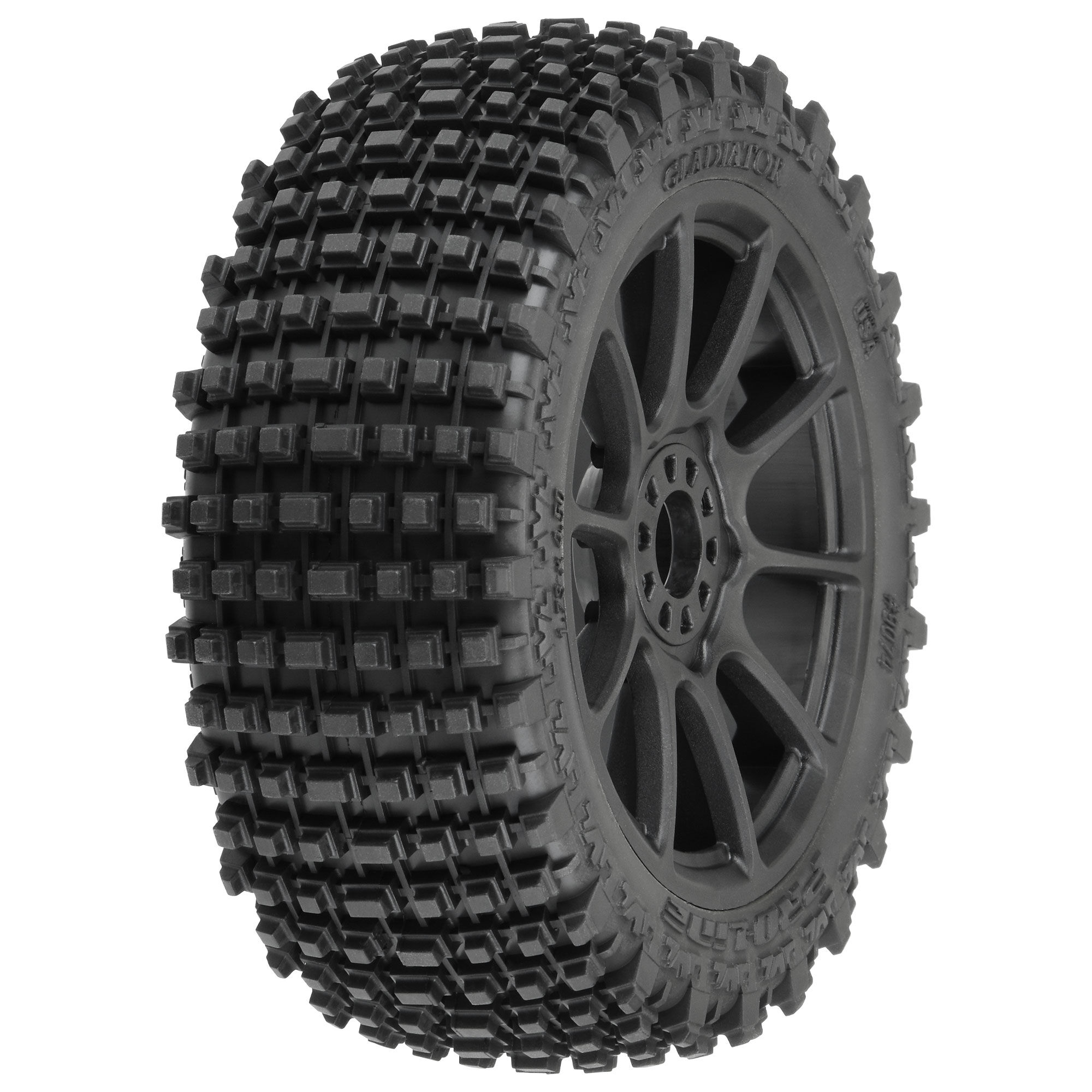 1/8 Gladiator M2 Buggy Tires Mounted 17mm Black Mach 10