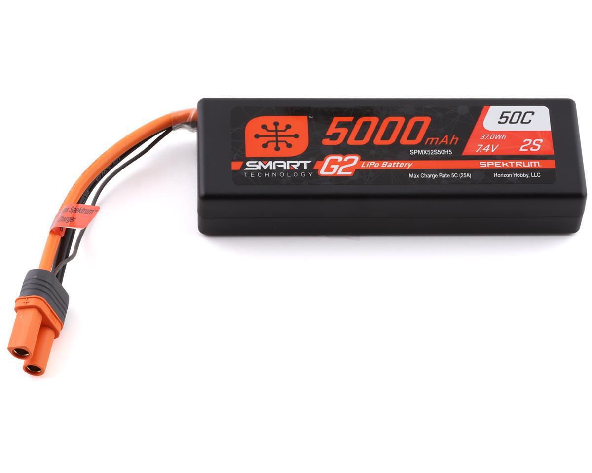 7.4V 5000mAh 2S 50C Smart G2 Hardcase LiPo Battery: IC5 (2 Required)